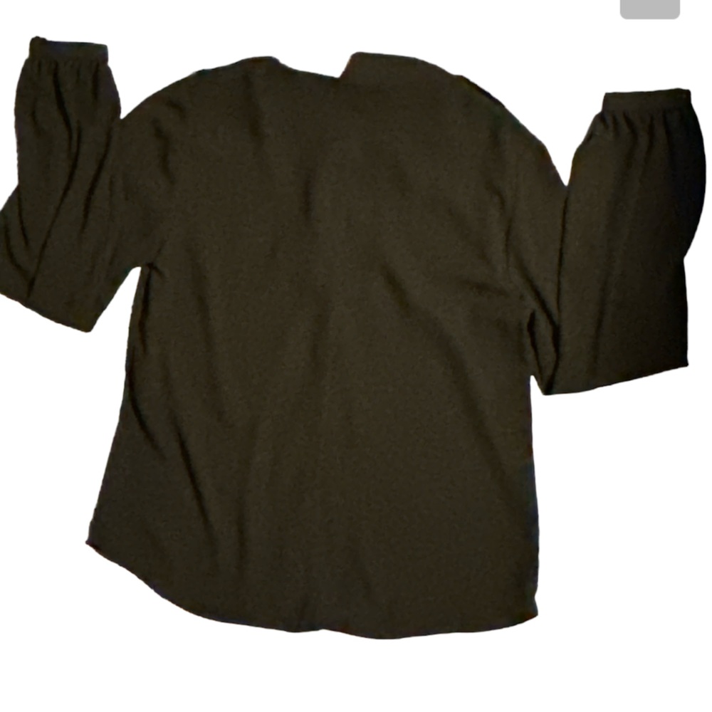 H&M Black flows Ruffled Blouse key hole Size 6 - Picture 2 of 5